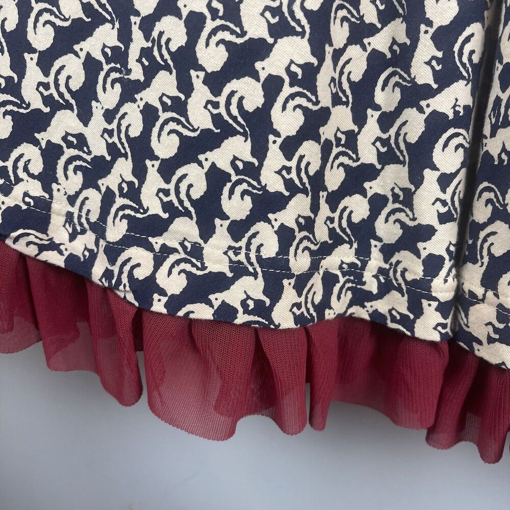 Effie's Heart Navy and Cream Floral Midi Dress with Red Trim - Picture 9 of 15